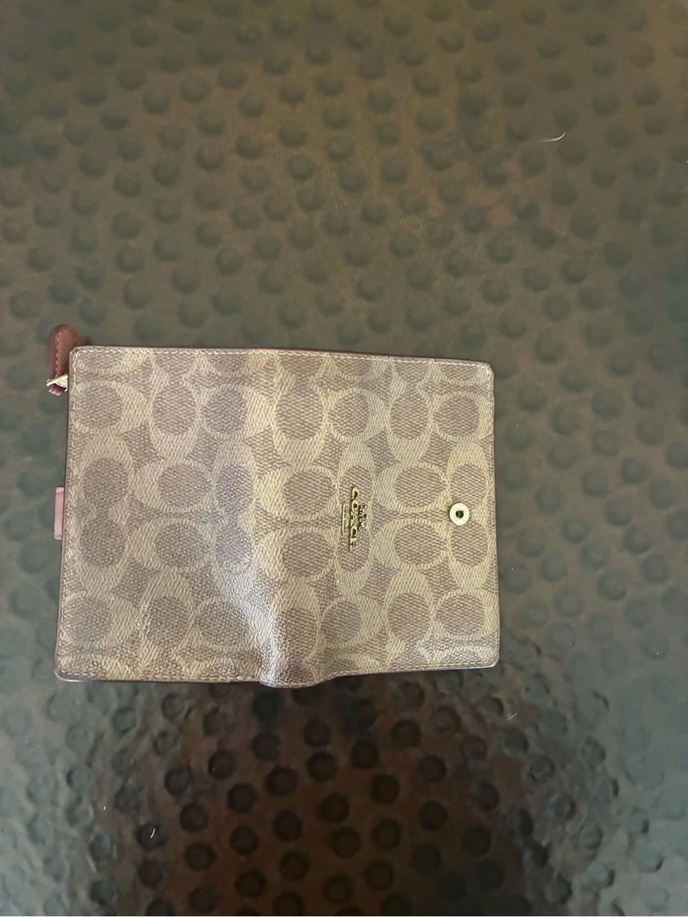 Coach Brown Signature Canvas Phone Wallet Case with Snap